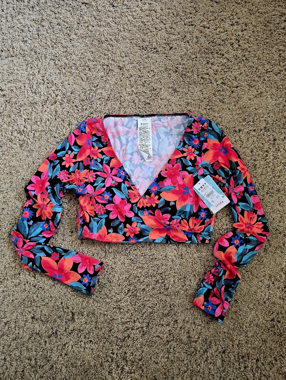 Roxy Pink and Coral Floral Bikini Bottom